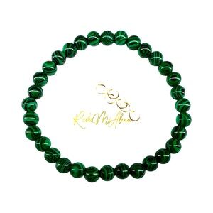 Malachite Crystal 6 mm Bead Bracelet